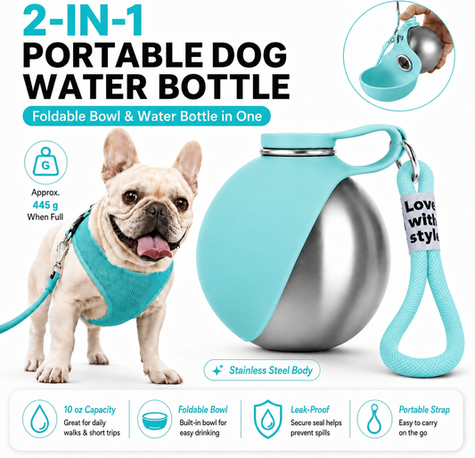 2-in-1 Dog Water Bottle & Bowl